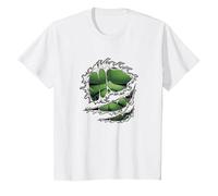 Marvel Avengers Hulk Ripped Costume Camiseta, Niños, Blanco, 10 años