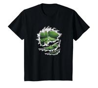 Marvel Avengers Hulk Ripped Costume Camiseta, Niños, Negro, 12 años