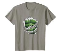 Marvel Avengers Hulk Ripped Costume Camiseta, Niños, Pizarra, 12 años