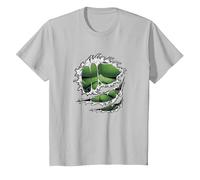 Marvel Avengers Hulk Ripped Costume Camiseta, Niños, Plata, 12 años