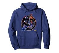 Marvel Avengers Infinity War Neon Team Sudadera con Capucha, Unisex para Adultos, Azul Marino, S