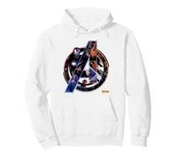 Marvel Avengers Infinity War Neon Team Sudadera con Capucha, Unisex para Adultos, Blanco, S