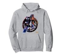 Marvel Avengers Infinity War Neon Team Sudadera con Capucha, Unisex para Adultos, Gris Jaspeado, XXL
