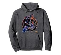 Marvel Avengers Infinity War Neon Team Sudadera con Capucha, Unisex para Adultos, Jaspeado Oscuro, S