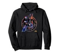 Marvel Avengers Infinity War Neon Team Sudadera con Capucha, Unisex para Adultos, Negro, S