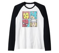 Marvel Avengers Iron Man Spider-Man Thor Captain America Camiseta Manga Raglan