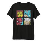 Marvel Avengers Iron Man Spider-Man Thor Captain America Camiseta Premium