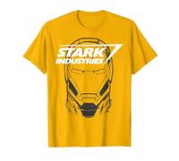 Marvel Avengers Iron Man Stark Industries Graphic Camiseta, Hombre, Dorado Brillante, L