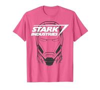 Marvel Avengers Iron Man Stark Industries Graphic Camiseta, Hombre, Rosa Jaspeado, M