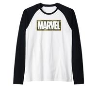 Marvel Avengers Large Chest Marvel Classic & Camouflage Logo Camiseta Manga Raglan