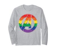 Marvel Avengers Logo Symbol Dripping with Rainbow Colors Manga Larga