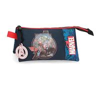 Marvel Avengers Los Vengadores Estuche tres compartimentos, Azul, Poliéster