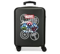 Marvel Avengers Los Vengadores Heroes Maleta de cabina Negro 38x55x20 cms Rígida ABS Cierre de combinación lateral 34L 2,74 kgs 4 Ruedas dobles Equipaje de Mano