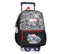 Marvel Avengers Los Vengadores Heroes Mochila Adaptable a Carro Negro 25x32x12 cms Poliéster 9,6L