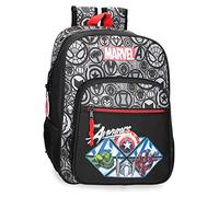 Marvel Avengers Los Vengadores Heroes Mochila Escolar Adaptable a Carro Negro 30x38x12 cms Poliéster 13,68L