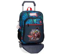 Marvel Avengers Los Vengadores On the Warpath Mochila Escolar con Carro Azul 30x38x12 cms Poliéster 13,68L