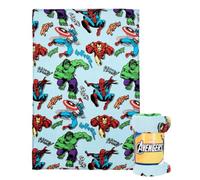 Marvel Avengers Manta para Niños, Diseño Hulk Captain America Iron Man Manta de Sofá Cama, Manta Infantil Forro Polar Suave y Cálida, Regalo Niños, 140 x 100 CM