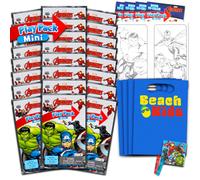 Marvel Avengers Mini Party Favors Set - Paquete con 24 mini paquetes Grab n Go Play con pegatinas de pαginas para colorear Mαs | Suministros de c