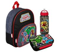 Marvel Avengers - Mochila infantil con bolsillo delantero, Set 1 Avengers Negro, Einheitsgröße, Mochilas rucksack