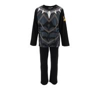 Marvel Avengers Pijama para Niño, Pijama Algodón Suave, Camiseta y Pantalón Largo Niño, Diseño Pantera Negra y Capitan America, Tallas 4 a 10 Años (FR/ES, Edad, 8 años, Regular, Negro)