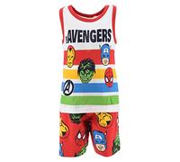 Marvel Avengers Pijamas para Niño, Camiseta y Pantalón Corto Conjunto 2 Piezas para Niños, Pijama Algodón Niños y Adolescentes, Talla 10 Años, Rojo
