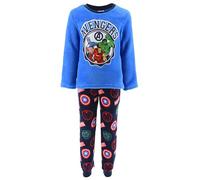 Marvel Avengers Pijamas para Niño, Camiseta y Pantalon Largo Terciopelo Infantil, Pijama de 2 Piezas Polar Suave, Regalo para Niños, Tallas 4 a 10 Años (FR/ES, Edad, 8 años, Regular, Azul)
