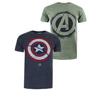 Marvel Avengers Shield Pack B Camiseta, Multicolor, M 2 para Hombre