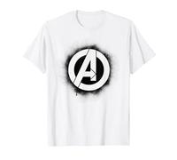 Marvel Avengers Stencil Logo Black Camiseta, Hombre, Blanco, 3XL