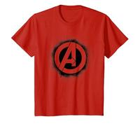 Marvel Avengers Stencil Logo Black Camiseta, Niños, Rojo, 3 años