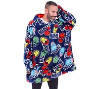 Marvel Avengers - Sudadera con capucha para hombre, manta de forro polar de gran tamaño, color azul, azul, Talla única