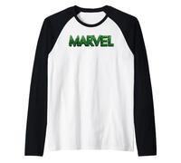 Marvel Avengers The Incredible Hulk Stylized Marvel Logo Camiseta Manga Raglan