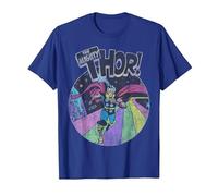 Marvel Avengers The Mighty Thor Distressed Retro Portrait Camiseta, Hombre, Azul Real, S