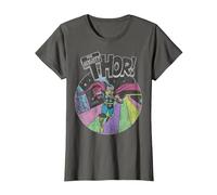 Marvel Avengers The Mighty Thor Distressed Retro Portrait Camiseta, Mujer, Asfalto, XL