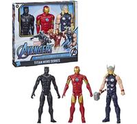 Marvel Avengers Titan Hero Series Pantera Negra, Thor Y Iron Man 3Pack