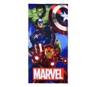 Marvel Avengers Toalla de playa de microfibra, superhéroes, 70 x 140 cm, azul
