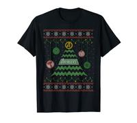 Marvel Avengers Ugly Christmas Sweater Retro Tree Holiday Camiseta