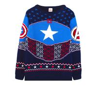 Marvel Azul Captain America Jersey de Navidad Hombres