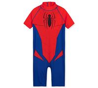 Marvel Bañador Spiderman Avengers Niño de Manga Corta Una Pieza para Playa Piscina - Traje de Baño 3-10 Años