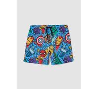 MARVEL, Bañador Tipo Bóxer Azul Con Estampado De Avengers, Niño, Azul, Talla: 3-4