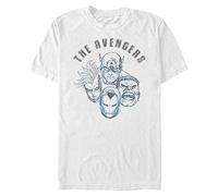 Marvel Big & Tall Classic Avengers Sketch Men's Tops Short Sleeve Tee Shirt, White, 4X-Large