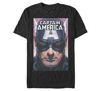 Marvel Big & Tall Classic Captain America Men's Tops Short Sleeve Tee Shirt, Black, 4X-Large