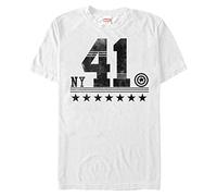 Marvel Big & Tall Classic Captain America Represent Men's Tops Short Sleeve Tee Shirt, White, 3X-Large