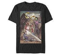 Marvel Big & Tall Classic Champions OCT18 Men's Tops Short Sleeve Tee Shirt, Black, 4X-Large
