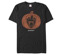 Marvel Big & Tall Classic Groot Pumpkin Men's Tops Short Sleeve Tee Shirt, Black, 4X-Large