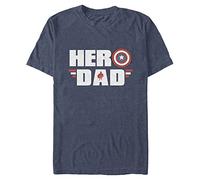 Marvel Big & Tall Classic Hero DAD Men's Tops Short Sleeve Tee Shirt, Navy Blue Heather, 3X-Large