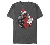 Marvel Big & Tall Classic Hero Deadpool Dad Men's Tops Short Sleeve Tee Shirt, Charcoal Heather, 4X-Large