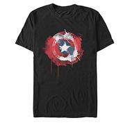 Marvel Big & Tall Classic Ink Shield Men's Tops Short Sleeve Tee Shirt, Black, 3X-Large