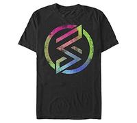 Marvel Big & Tall Classic MRSW Rainbow Emblem Men's Tops Short Sleeve Tee Shirt, Black, 4X-Large