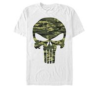 Marvel Big & Tall Classic Punisher CamoSkull Men's Tops Short Sleeve Tee Shirt, White, 4X-Large