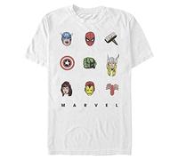 Marvel Big & Tall Classic Retro Icons Men's Tops Short Sleeve Tee Shirt, White, Large